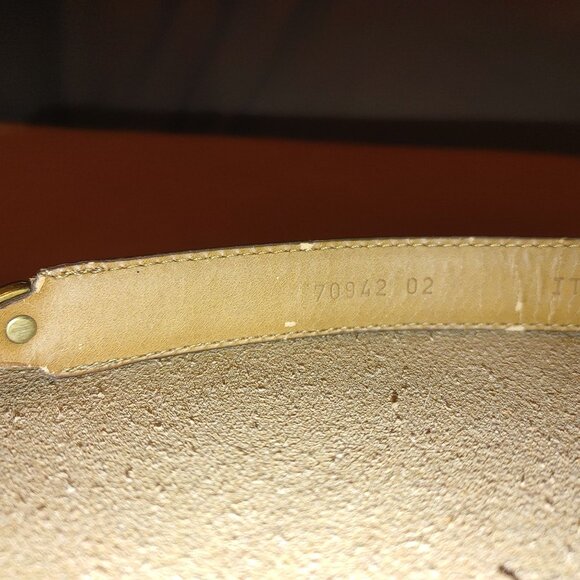 Brown Leather Belt Handcrafted Italian Roco Ornate Brass Buckle Detailing - Picture 14 of 16